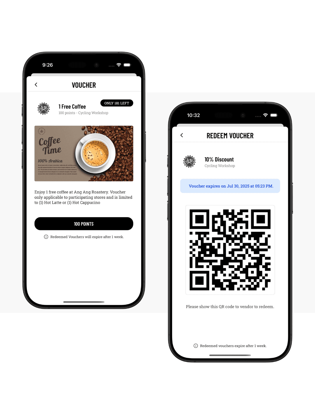 Outsyde Application Vouchers Page screenshot